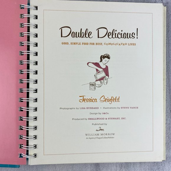 Double Delicious! Cookbook Hardcover Coil First Edition Jessica Seinfeld Recipes - Picture 4 of 8